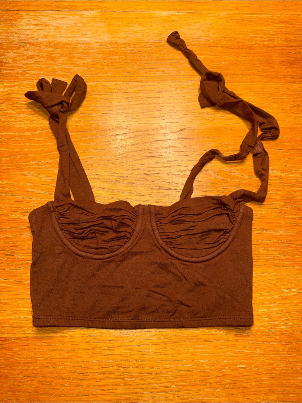 Adika Dark Brown Tie-Strap Bralette